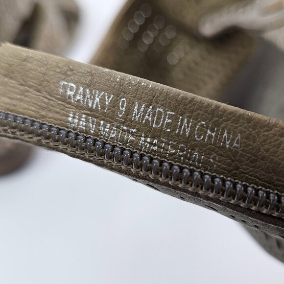 Corkys Franky Perforated Faux Leather Low Wedge Heel Sandal Metallic Gold 9 - Picture 9 of 10